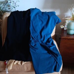 Two Diane Von Furstenberg Dresses Elegant Black and Blue Dress